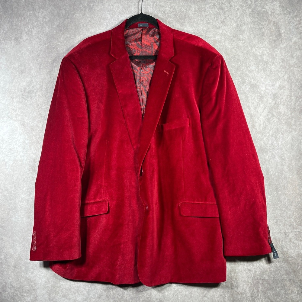 Madison Blazer Sport Coat Mens 54R Red Notch Lapel Two-Button Modern‎ Fit NEW